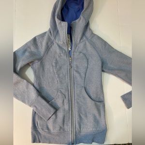 Lululemon Heathered Blue Linen Full Zip Scuba Hoodie Size 4